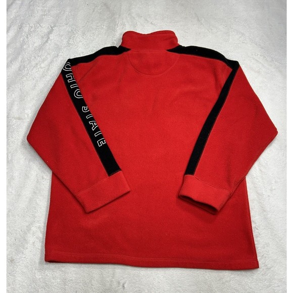 Vtg Pro Edge Ohio State Buckeyes Red Fleeve 1/4 Zip Sweater Jacket Size Large - Picture 7 of 7